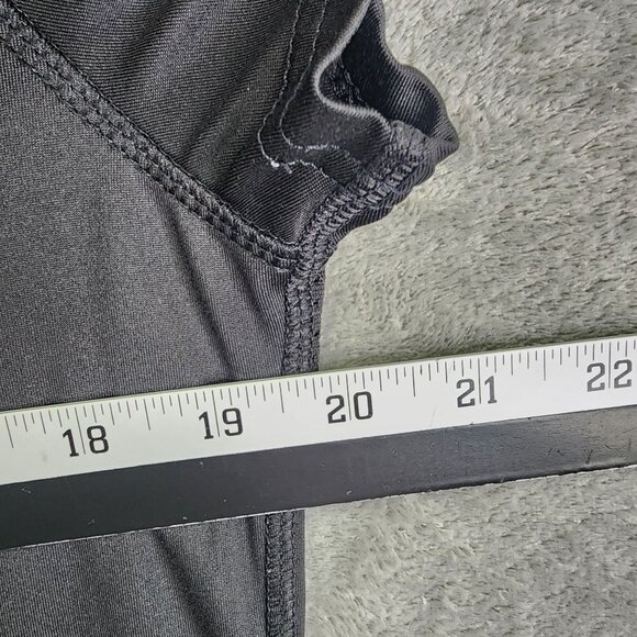 Womens Black Danskin Now Semi-Fitted Shirt Top Short Sleeve Activewear Size L - Picture 6 of 8